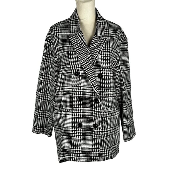 Like new Polly Black and White Houndstooth Double Breasted Blazer Size 6 - Picture 1 of 8